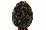 Septarian Dragon Egg Geode - Black Crystals #177420-2
